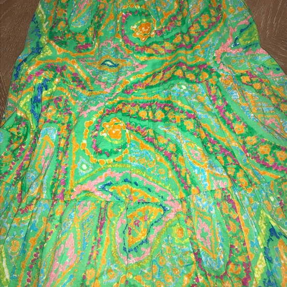 Lauren Ralph Lauren Size Medium Paisley Greens Boho Layered Skirt. - Picture 11 of 12